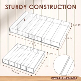 Briwooody Expandable Acrylic Coffee Pod Holder Holds 35 to 70 Capsules or 105 Tea Bags, Compatible with Capsules Coffee Pod Tea Organizer Drawer Organizer 10 Adjustable Compartment