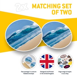 Vinyl Stickers (Set of 2) 15cm - Waves Beach Seaside Ocean 2467