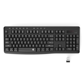Redragon BK-7367 2.4G Wireless Keyboard, Membrane Computer Keyboard with 10 Individual Multimedia Keys, Spill Resistant Adjustable Kickstand AA Battery
