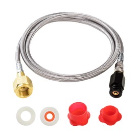 GURUDAR CO2 Tank CO2 Cylinder Direct Adapter with 60in Stainless Steel Hose, CGA320 to TR21-4 Carbonated Water Soda Maker Connector for Fizzi One Touch Jet Ninja Thirsti