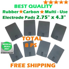 chattanooga 8 PS Chattanooga, Replacement Reusable Rubber Carbon Electrode Pads 2.75" X 4.3"