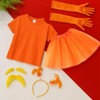 zsccxq 5 Pcs Orange Accessories Costume Set T Shirt Tutu