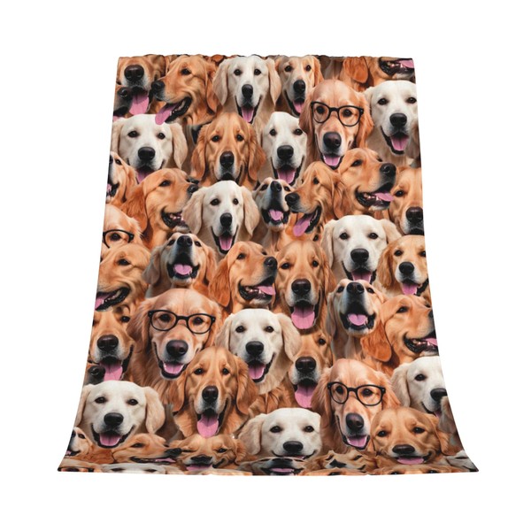 Gelasgo Golden Retriever Throw Blanket Ultra Soft Flannel Blanket, Cozy