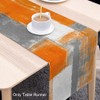 European Style Table Runner,Orange and Grey Table Runner,Farmhouse Abstract Art