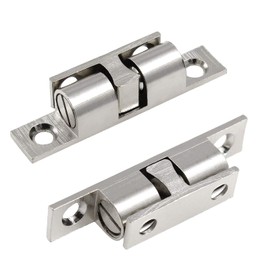 Jiozermi 12Pcs 2"/ 50mm Double Ball Tension Roller Catch Latch, Solid Brass Hardware Fitting with Screws for Cabinet, Closet & Furniture Door, Chromium Plated