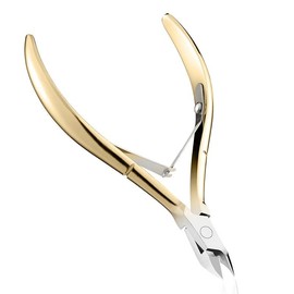 Cuticle Nippers, Professional Cuticle Trimmer Cuticle Cutter, Stainless Steel Nail Clippers Scissors Cuticle Remover Macicure Tool for Fingernails and Toenails - Colour: Gold