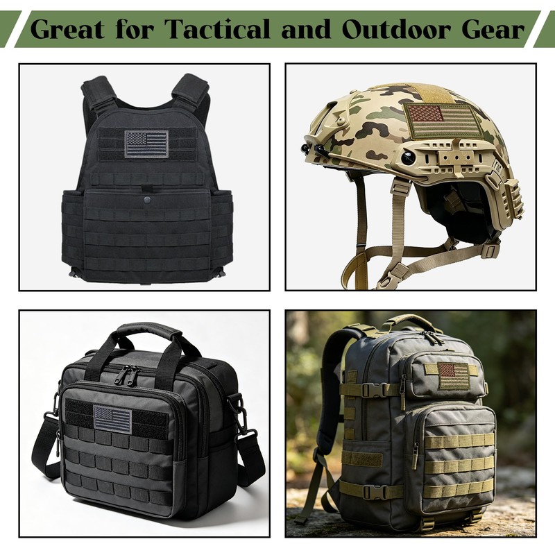 8 Pcs American Flag Patches, Hook and Loop Tactical USA
