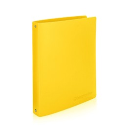 Premium Economy - Carpeta de 3 anillas, anillos redondos de 1 pulgada, capacidad para 175 hojas, flexible, ligera, paquete de 4, apertura lateral, amarillo