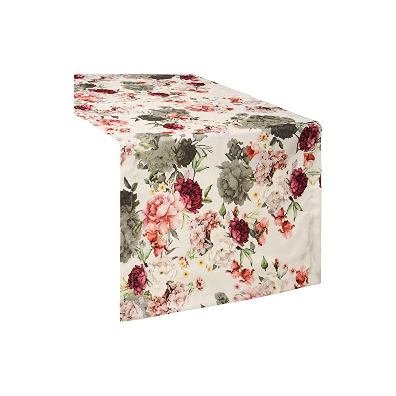 Erwin Müller Table Runner Rose Grey Size 50 x 150