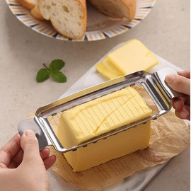 Butter & Cheese Slicer, Stainless steel multi-function Cheese slicer Food cutter, Ergonomic handle, Butter slicer average 1/4 inch, Suitable for butter and block cheese, Dishwasher safe