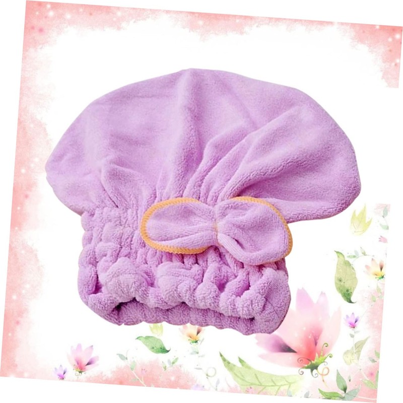Vaguelly Elastic Shower Cap Bowknot Quick Dry Hair Drying Hat