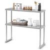 Giantex 36 Inch Stainless Steel Overshelf with Adjustable Lower Shelf,