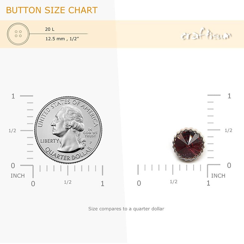 Craftisum Decorative Red Rhinestone Resin Sewing Shank Buttons 50 pcs
