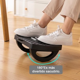 Reposapiés para Escritorio, Reposapiés de Taburete Mecedora, con Textura de Masaje y Rodillo, Antideslizante, para el Hogar, Oficina (Negro)