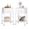 WLIVE Night Stand Set 2, White Nightstand with Fabric Storage