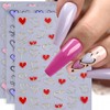 Heart Nail Art Stickers 6 Sheets Valentine's Day Nail Decals
