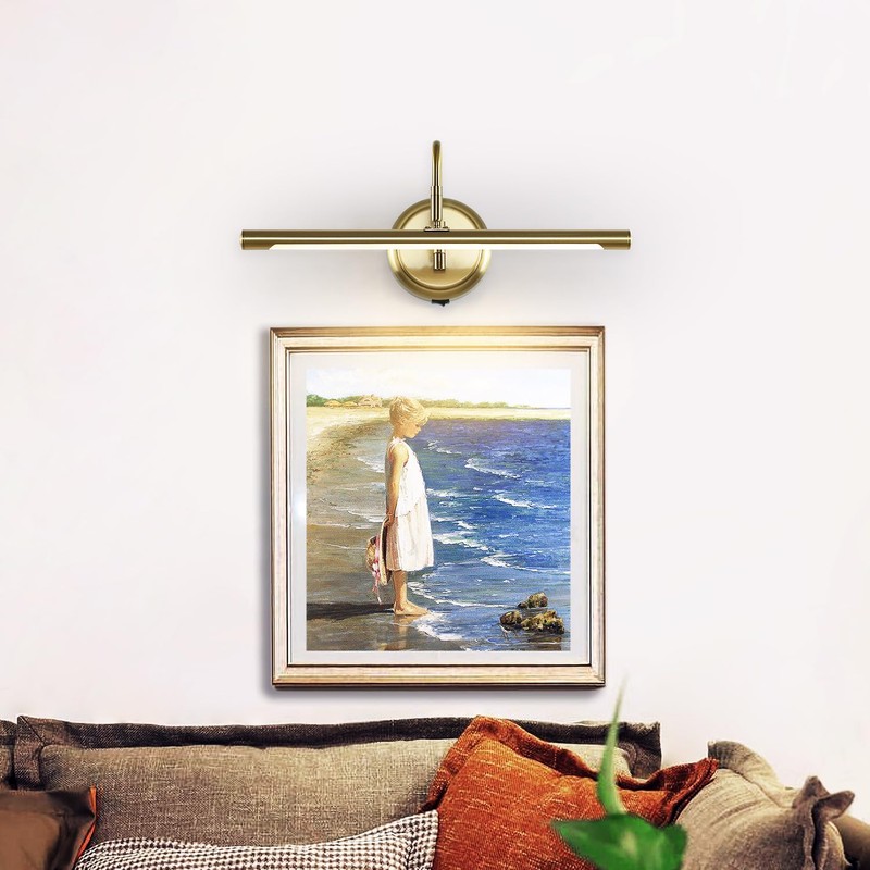 ECOBRT Modern Wireless Picture Lights (Brass, Battery Operated)