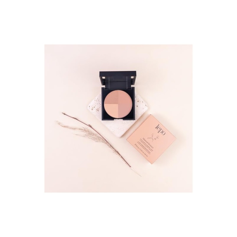 LEPO Mineral Bronzer, Compact Earth with 4 Colours, Pure Mineral