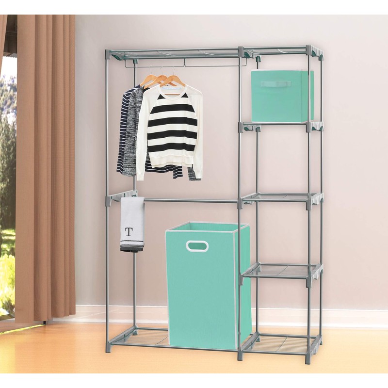 Simple Houseware Foldable Closet Laundry Hamper Basket, Turquoise