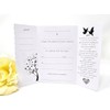 Pack of 10 Silouette Wedding Invitations with ribbon and envelopes-