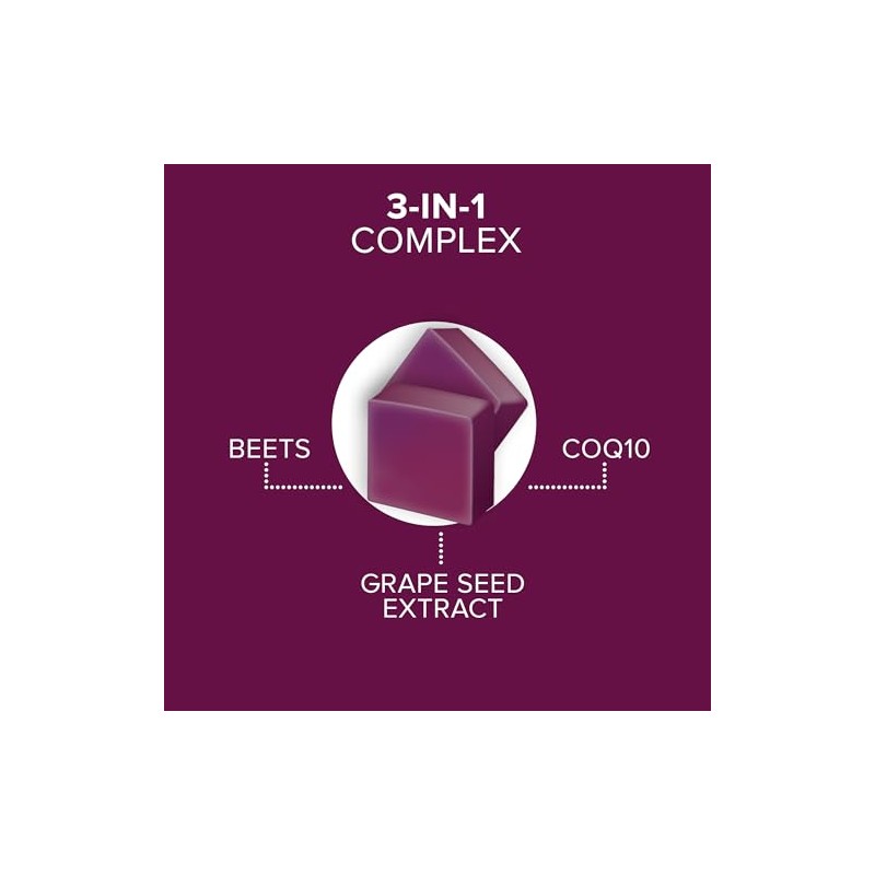 Qunol Beets Chews for Blood Pressure Support, 3 in 1