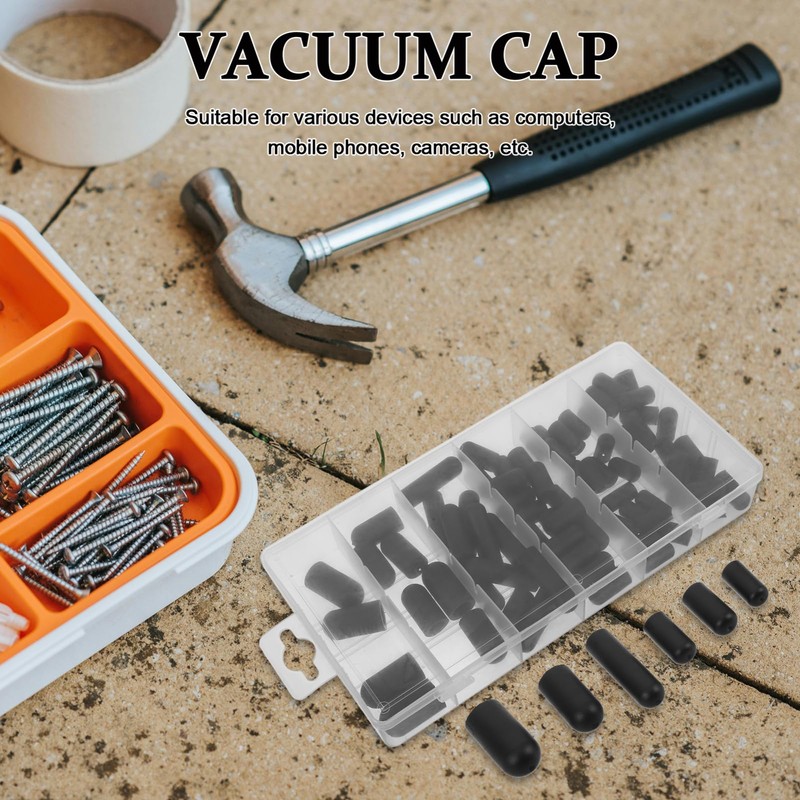 Mobestech 80pcs Rubber Vacuum Cap Set Assorted Sizes for Tube