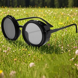 Loycco 1-9 Gears Adjustable Sunglasses for Men Fishing Uv400 Round Polarized Filter