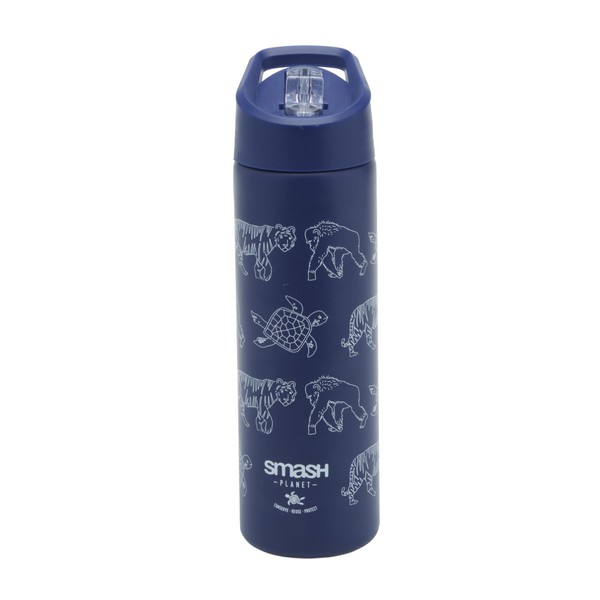 Smash Stainless Steel Water Bottle with Flip Top Lid and