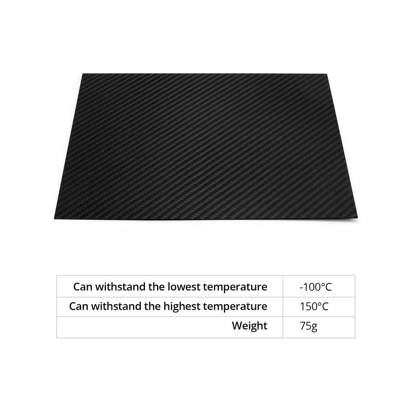 QWORK 3K Carbon Fibre Board 1 x 200 x 250mm