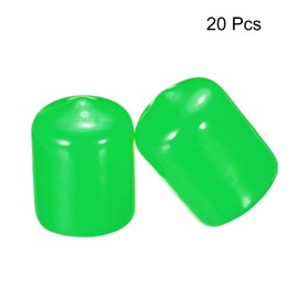 QUARKZMAN Pack of 20 Rubber Caps 16 mm (5/8 Inch) ID Vinyl PVC Round Tube Screw Caps Covers Screw Thread Protective Caps Green