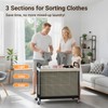 ELYKEN Laundry Hamper 3 Section, 120L Rolling Laundry Sorter with
