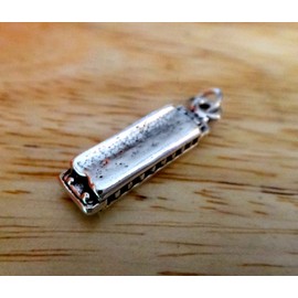 A-Store Sterling Silver 25x6mm 4.4gram Heavy Harmonica Music Instrument Charm Jewelry Making For You