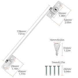 Kamtop 8 Pack Window Restrictor Locks, Childproof Cable Restrictor Lock with Keys, Prevent Children Falling Window Lock for UPVC, Wooden, Matal Window Frames, Window Door Locks for Toddlers, Pets