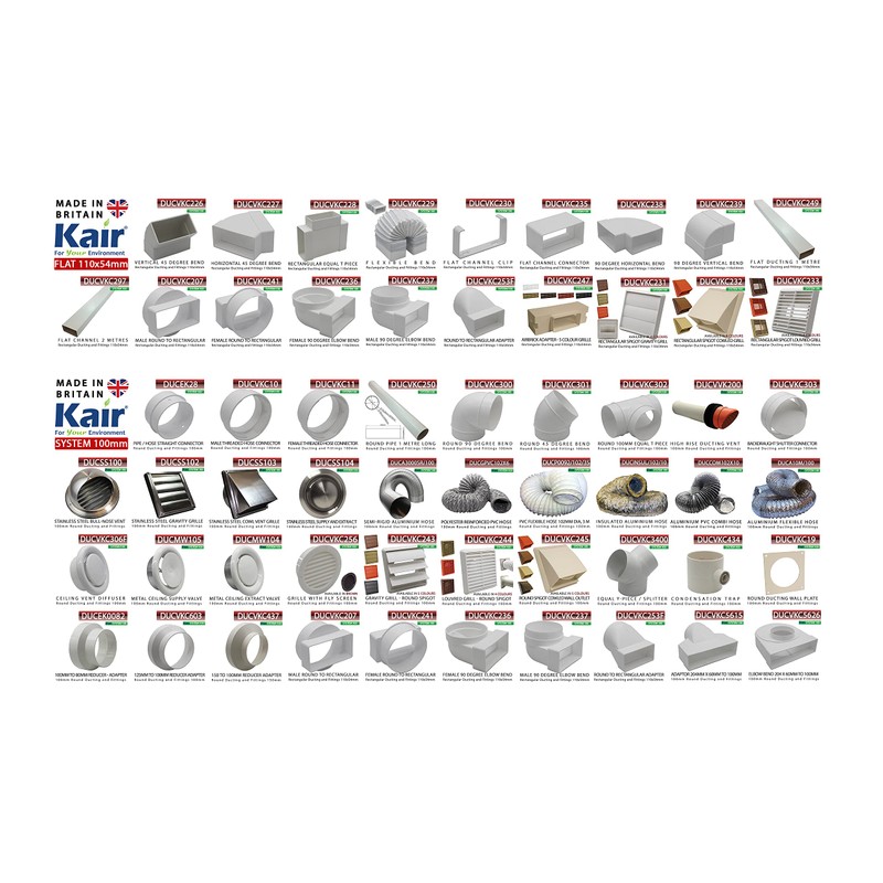 Kair Black Gravity Grille 155mm External Dimension with 100mm -