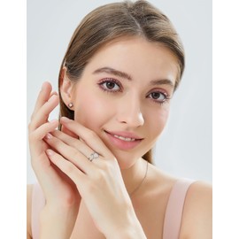 Eternity Ring, MomentWish Promise Ring for Her, Moissanite Engagement Ring for Women 925 Sterling Silver Half Eternity Lab Created Diamond, Stackable Anniversary Band-Size9