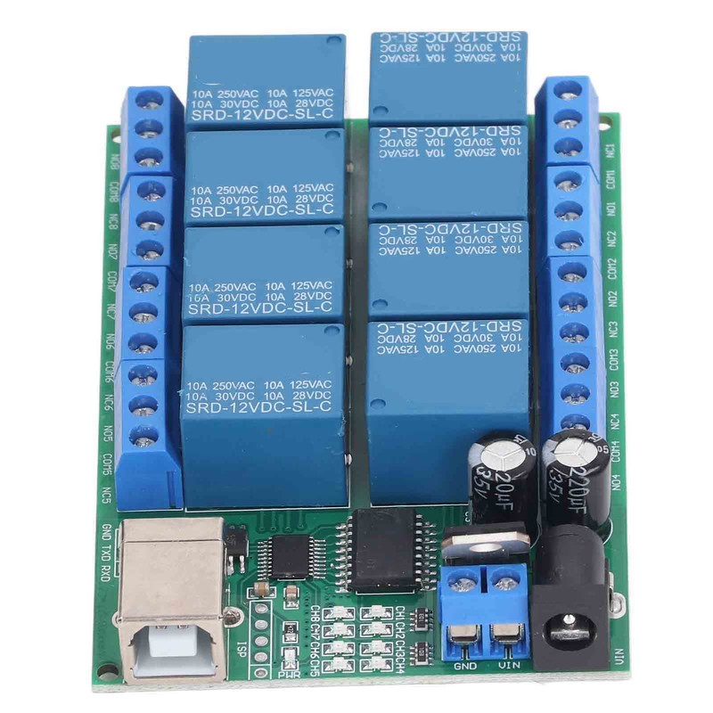 8 Channel Relay Module DC12V UART Serial Port Switch PLC