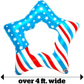 BigMouth Inc. American Patriotic Star Pool Float – 3 Foot Pool Float, Durable Inflatable Vinyl Summer Pool or Beach Toy, Makes a Great Gift Idea