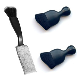 Smeyta Double Head Brush for Car Clean,Car Brushes for Detailing Interior,Car Detailing Brushes Exterior,Soft Car Detailing Brush(Black,3Pack)