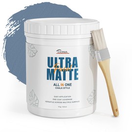 CIONIA Chalk Paint - Ultra Matte Chalk Paint for Furniture, Home Decor, Crafts,Cabinet Paint, Wood Paint - Eco-Friendly - All-in-One -(32 OZ,Blue Grey)