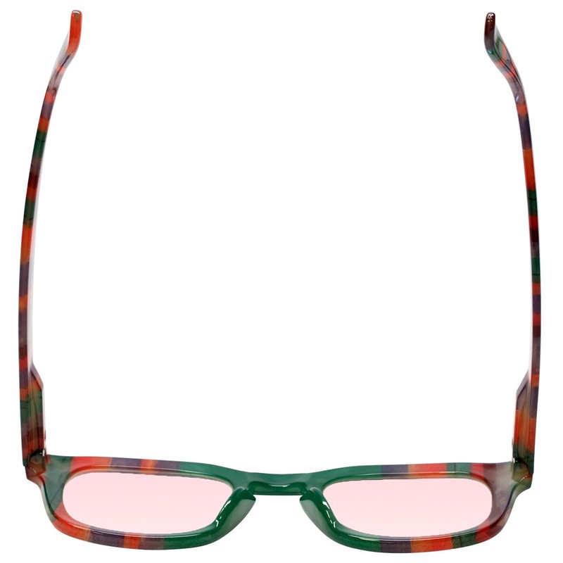 Medspex Pink FL41 Reading Glasses +3.50 Green Purple Stripe Fluorescent
