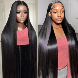 30 Inch 13x6 Lace Front Wigs Human Hair 200 Density Straight HD Lace Front Wigs Pre Plucked Straight Glueless Human Hair 13x6 HD Frontal Human Hair Wig for Women
