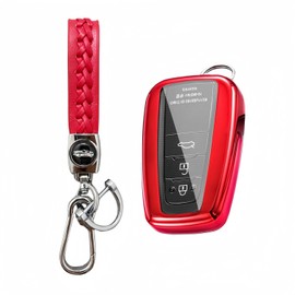 MEDZUK 5 Colours Key Case, Compatible with Toyota Corolla E210 2019-2024 2025 Car Key Case with Key Fob Accessories Protective Case, red