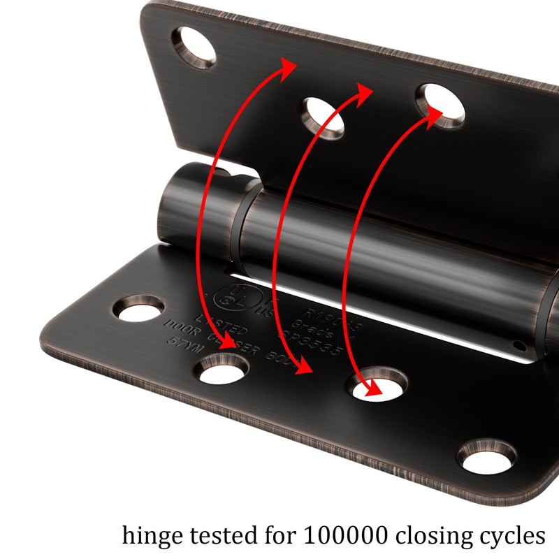 Haidms 4 Inch Self Closing Door Hinges 2 Pack Oil