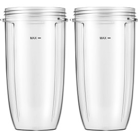 2 Pack Blender Replacement Cups for Nutribullet Blender, 32oz Cups Compatible with Nutri Bullet 600W/900W Blenders
