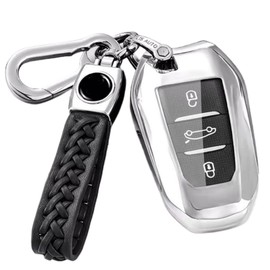 Z.MYUKI Mocha Electric Key Case with Key Fob for Opel Mokka B 2020-2023 2024 Accessories Key Cover (Silver)