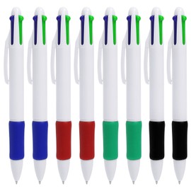 8pcs 4 Colour Pen All In One Retractable 4 In 1 Ballpoint Pen 0.7mm Ink Multi Coloured Pens School Home Office Stationery Supplies for Students Children Teachers Nurse Writing Gift