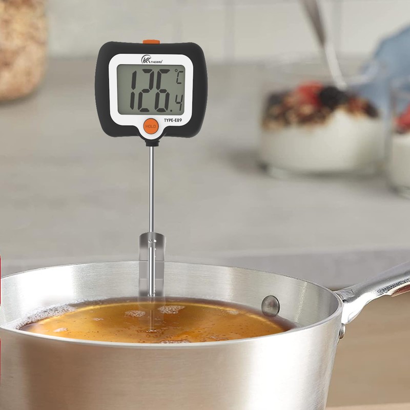 SPOROLWE Digital Candy Thermometer, LCD Instant Read Food Meat Thermometer