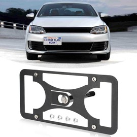 Front Bumper Tow Hook License Plate Mount Bracket Compatible with Volkswagen Jetta/GLI 2011-2018, No Drill Plate Holder, Front License Plate Bracket