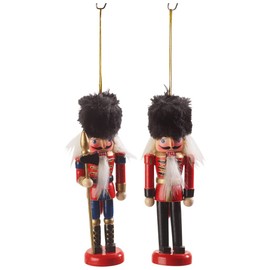 Villeroy und Boch Winter Collage Accessories Hanging Nutcracker Set, 2 Pieces, High-Quality Wooden Pendant Set, Colourful, 12 x 8 cm