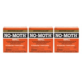 NO-Moth Closet Hanger Refills - Moth Cakes for Hanger Storage, Non-Odorous Moth Cakes for Closet, Kills Clothes Moths, Carpet Beetles, Eggs & Larvae (2 Moth Cakes, Pack of 3)